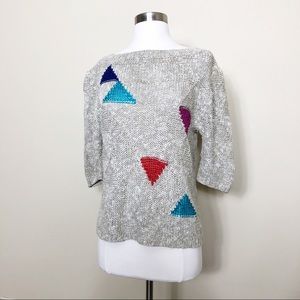 Awesome Vintage 80s Geometric Chunky Knit Sweater